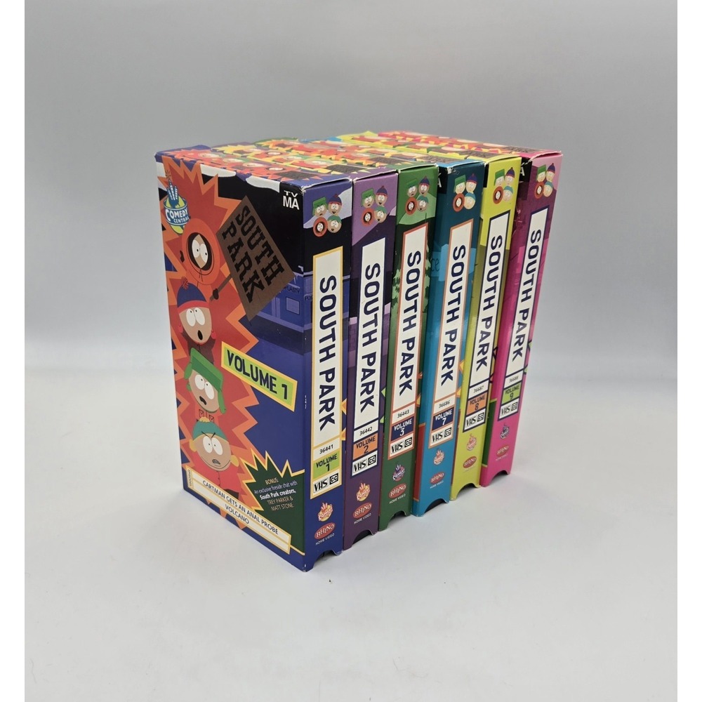 Vtg 1997 South Park VHS Vol 1-3 & 7-9